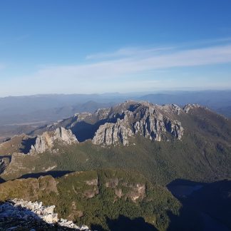 Stunning views from the summit of Frenchmans Cap. Book your Frenchmans Cap transport with Tassie Transport today.